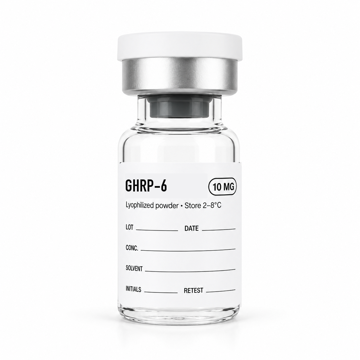 GHRP-6 peptide vial